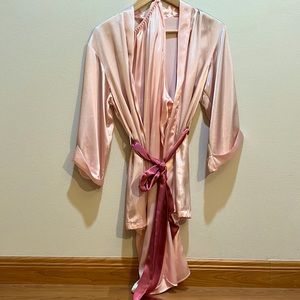 Embry pink satin pajama/lounge set